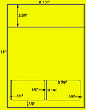 US1206-1up 23/8''x8 1/2'' & 2 up 37/8" x 21/4" label sheet.