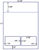 US1206-1up 23/8''x8 1/2'' & 2 up 37/8" x 21/4" label sheet.
