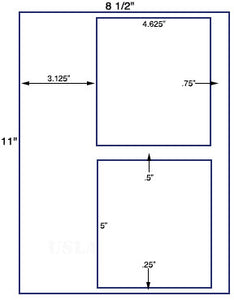 US1210-4.625''x 5''-2 up on a 8 1/2" x 11" label sheet.
