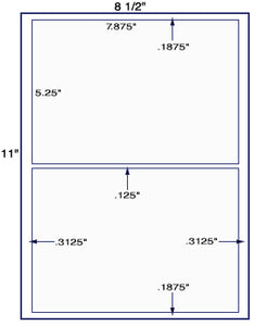 US1212-7.875'' x 5.25''-2 up on a 8 1/2" x 11" label sheet.