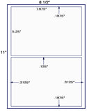 US1212-7.875'' x 5.25''-2 up on a 8 1/2" x 11" label sheet.