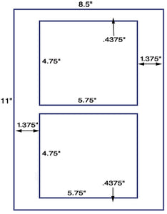 US1214-5.75"x 4.75"-2 up on a 8.5" x 11" label sheet.