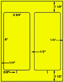 US1223-2 up 3 3/4'' x 8" on a 8 1/2" x 11" label sheet.