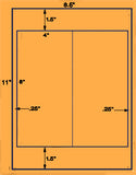 US1228 - 2 up 4'' x 8" label on a 8.5" x 11" label sheet.