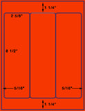 US1260-3 up 2 5/8'' x 8 1/2'' on a 8 1/2" x 11" label sheet