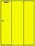 US1261-3 up 2 .833'' x 11" on a 8 1/2" x 11" label sheet.