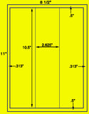 US1262-3 up 2 .625'' x 10.5" on a 8 1/2" x 11" label sheet.