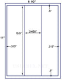 US1262-3 up 2 .625'' x 10.5" on a 8 1/2" x 11" label sheet.