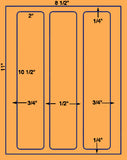 US1265 - 3 up 2'' x 10 1/2" on a 8 1/2" x 11" label sheet.