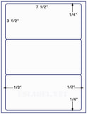 US1280-3 up 7 1/2''x3 1/2''on a 8 1/2" x 11" label sheet.