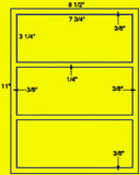 US1287-7 3/4 ''x3 1/4''-3 up on a 8 1/2" x 11" label sheet.
