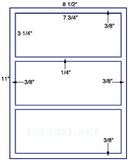 US1287-7 3/4 ''x3 1/4''-3 up on a 8 1/2" x 11" label sheet.