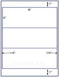 US1300-8'' x 3"-3 up label on a 8 1/2" x 11" label sheet.