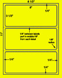 US1315-8''x3 1/3''-3up label on a 8 1/2" x 11" label sheet.
