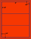 US1321-8'' x 3.5''-3 up label on a 8.5" x 11" label sheet.