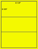 US1360-8 1/2''x3 2/3''-3 up on a 8 1/2" x 11" label sheet.