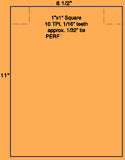 US1370-2 x 1" squares perfed on a 8 1/2" x 11" label sheet