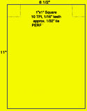 US1370-2 x 1" squares perfed on a 8 1/2" x 11" label sheet