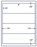 US1382 -8''x2 1/2'' - 4 up on a 8 1/2" x 11" label sheet.