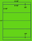 US1383 - 8 1/2'' x 2 1/2'' - 4 up on a 8 1/2" x 11" label sheet