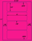 US1385-6" x 2.5''-4 up label on a 8 1/2" x 11" label sheet.
