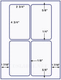 US1400-2 3/4'' x 4 3/4''-4 up on 8 1/2" x 11" label sheet.