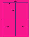 US1421-4'' x 5 1/2" on a 8 1/2" x 11" label sheet.