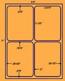 US1438-3.875''x5.125''-4 up on a 8 1/2" x 11" label sheet.