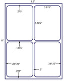 US1438-3.875''x5.125''-4 up on a 8 1/2" x 11" label sheet.