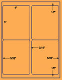US1440 -4'' x 5''-4 up label on a 8 1/2" x 11" label sheet.