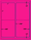 US1440 -4'' x 5''-4 up label on a 8 1/2" x 11" label sheet.