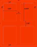 US1443-3.25''x4.375''-4 up label on a 8.5"x11" label sheet.