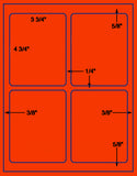 US1460-3.75''x4.75''-4 up #6878 a 8.5 x 11 label sheet.