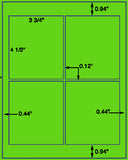 US1461-3.75''x4.5''-4 up on 8 1/2"x11" label sheet.