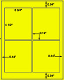 US1461-3.75''x4.5''-4 up on 8 1/2"x11" label sheet.