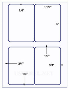 US1480-3 1/2'' x 5''-4 up on a 8 1/2"x11" label sheet.