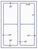 US1481 - 3 1/2'' x 5''- 4 up # 5168 label on a 8 1/2" x 11" label sheet.