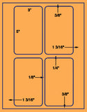 US1500-3'' x 5''-4 up on a 8 1/2" x 11" label sheet.