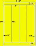 US1525-2''x9.5''-4 up on a 8 1/2" x 11" label sheet.