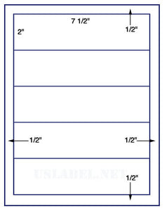 US1600-7 1/2'' x 2''-5 up on a 8 1/2" x 11" label sheet.