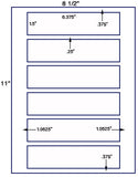 US1619-6.375'' x 1.5''-6 up on a 8 1/2" x 11" label sheet.