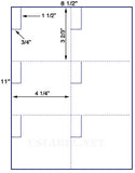US1657-3/4''x1 1/2''-6 up label w/perfs on a label sheet.