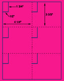 US1658-1/2''x1 3/4''-6 up w/perfs a 8 1/2"x11" label sheet.