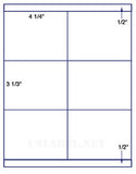 US1661-4 1/4'' x 3 1/3''-6 up on a 8 1/2"x11" label sheet.