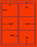 US1680-4''x31/3''-6 up # 5164 on8 1/2"x11" label sheet.