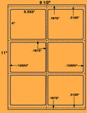 US1702-4''x31/3''-6 up w/ gutters on 8 1/2"x11"label sheet.