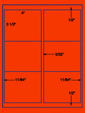 US1720 4''x 31/3''-6 up w/Sq.Cor.on a 8 1/2" x 11" sheet.