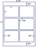 US1765-4'' x 3''-6 up on a 8 1/2" x 11" label sheet.