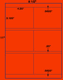 US1792-4.25''x3.125''- 6 up on a 8 1/2" x 11" laser sheet.