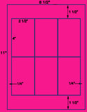 US1810-2 1/2''x4''-6 up on a 8 1/2" x 11" label sheet.